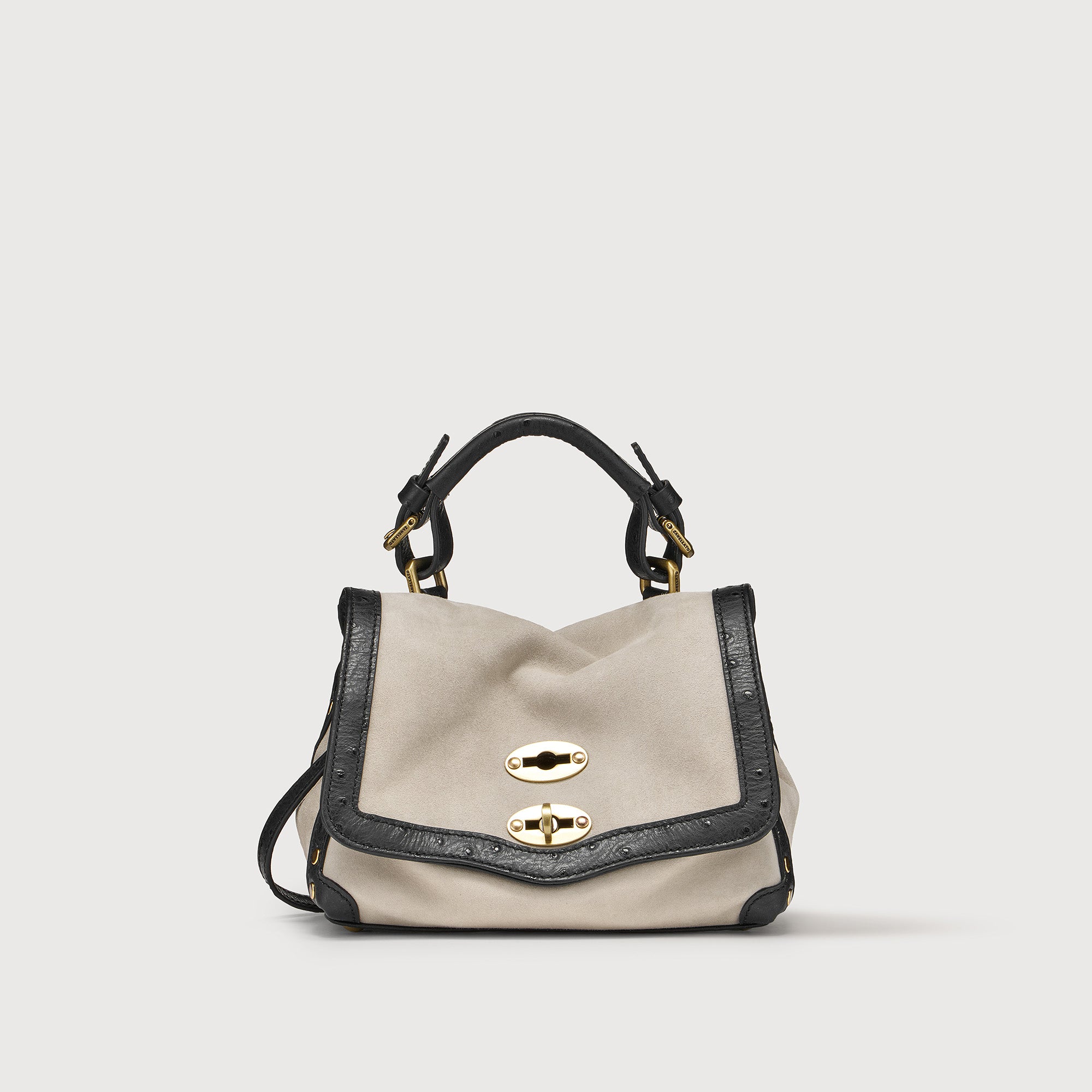 ZANELLATO　POSTINA BABY BABY POSTINA® MESSENGER BAG IN TUMBLED LEATHER BLACK NERO | Zanellato