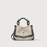 BORSA POSTINA® BABY IN PELLE ZASHMERE® & CACTUS GREY SASSO CORTO - Suede | Zanellato