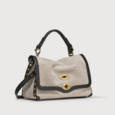 BORSA POSTINA® SMALL IN PELLE ZASHMERE® & CACTUS GREY SASSO CORTO - Suede | Zanellato