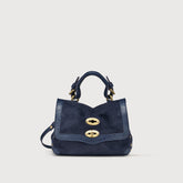 BORSA POSTINA® BABY IN PELLE ZASHMERE® & CACTUS BLUE SIDERALE - Suede | Zanellato