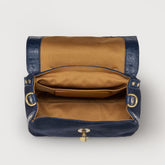 POSTINA® BABY LEATHER BAG IN ZASHMERE® & CACTUS  BLUE SIDERALE | Zanellato