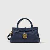 BORSA DOTTA® SMALL IN PELLE ZASHMERE® & CACTUS BLUE SIDERALE - Suede | Zanellato