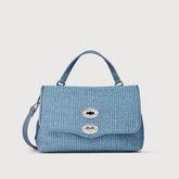 BORSA POSTINA® SMALL IN VIMINI BLUE ADRIATICO - Borse Primavera Estate | Zanellato