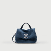 POSTINA® BABY IN VELLUTO BLUE MIRTO SARDO - Borse in velluto | Zanellato